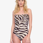 Wildest Dream Bandeau Swimsuit - Multi Brown - Simply Beach UK