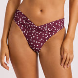 Dolce Dot Twist Band Mini Hipster Bikini Pant - Dark Burgundy