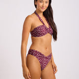 Dolce Dot Twist Band Mini Hipster Bikini Pant - Dark Burgundy