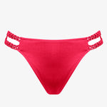 Macrame Love Double Strap Bikini Pant - Luscious Red - Simply Beach UK