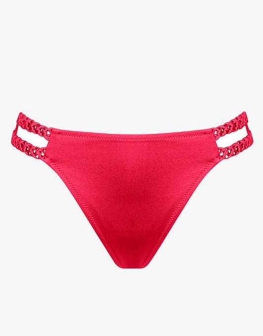 Macrame Love Double Strap Bikini Pant - Luscious Red - Simply Beach UK