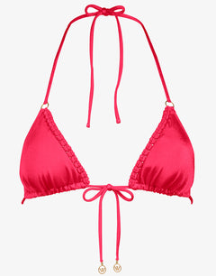 Macrame Love Triangle Bikini Top - Luscious Red - Simply Beach UK