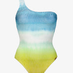 Ombre Flow One Shoulder Swimsuit - Aqua Shades - Simply Beach UK