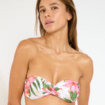 Tahiti Boro Bandeau Bikini Top - Blanc Floral - Simply Beach UK