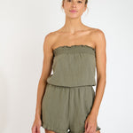 Banana Moon Tafalia Wayan Bandeau Playsuit - Kaki - Simply Beach UK