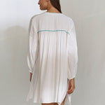 Kaftan Tunic - White and Blue - Simply Beach UK