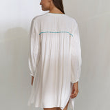 Kaftan Tunic - White and Blue - Simply Beach UK