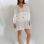 Kaftan Tunic - White and Pineapple - Simply Beach UK