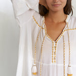 Kaftan Tunic - White and Pineapple - Simply Beach UK