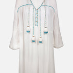 Kaftan Tunic - White and Blue - Simply Beach UK