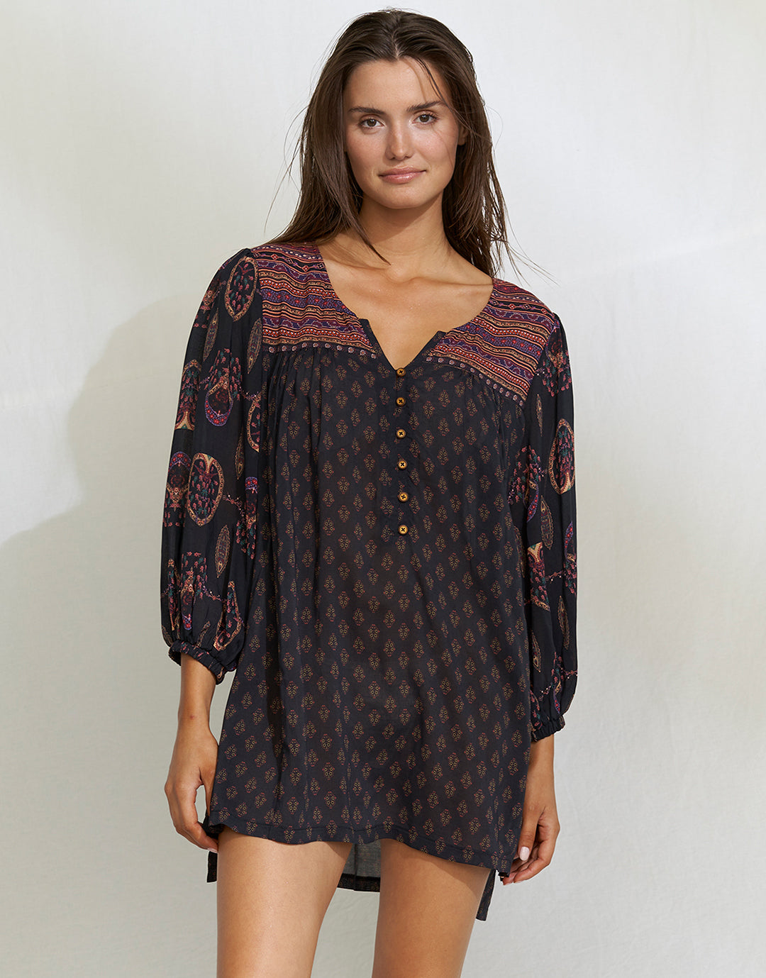 Eclectic Flames Tunic - Black - Simply Beach UK