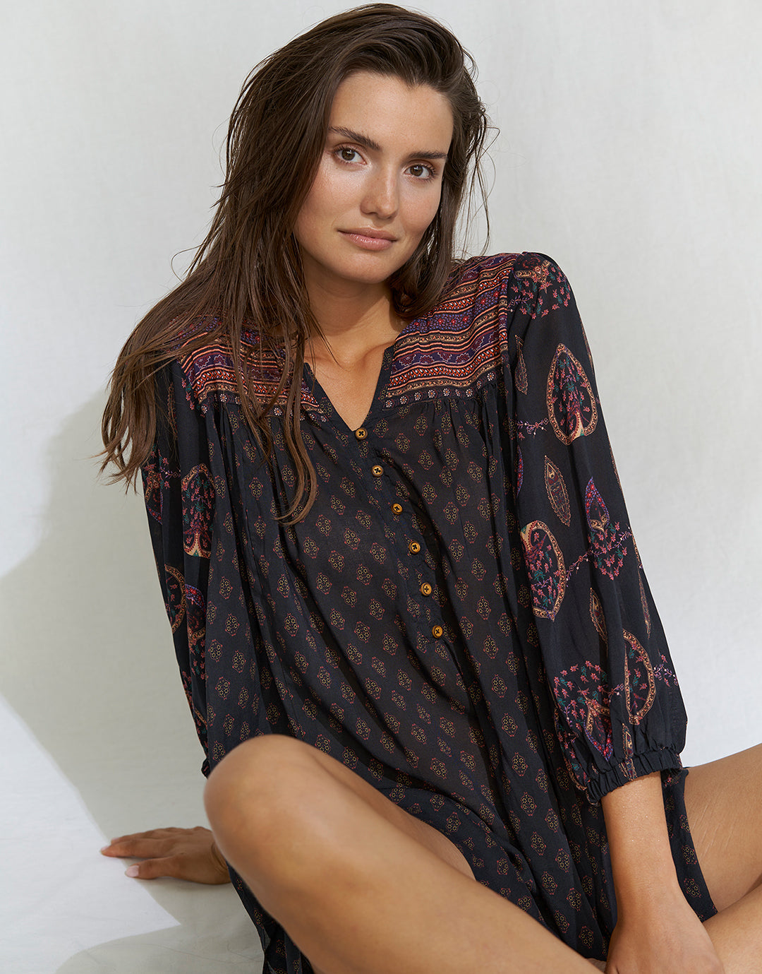 Eclectic Flames Tunic - Black - Simply Beach UK