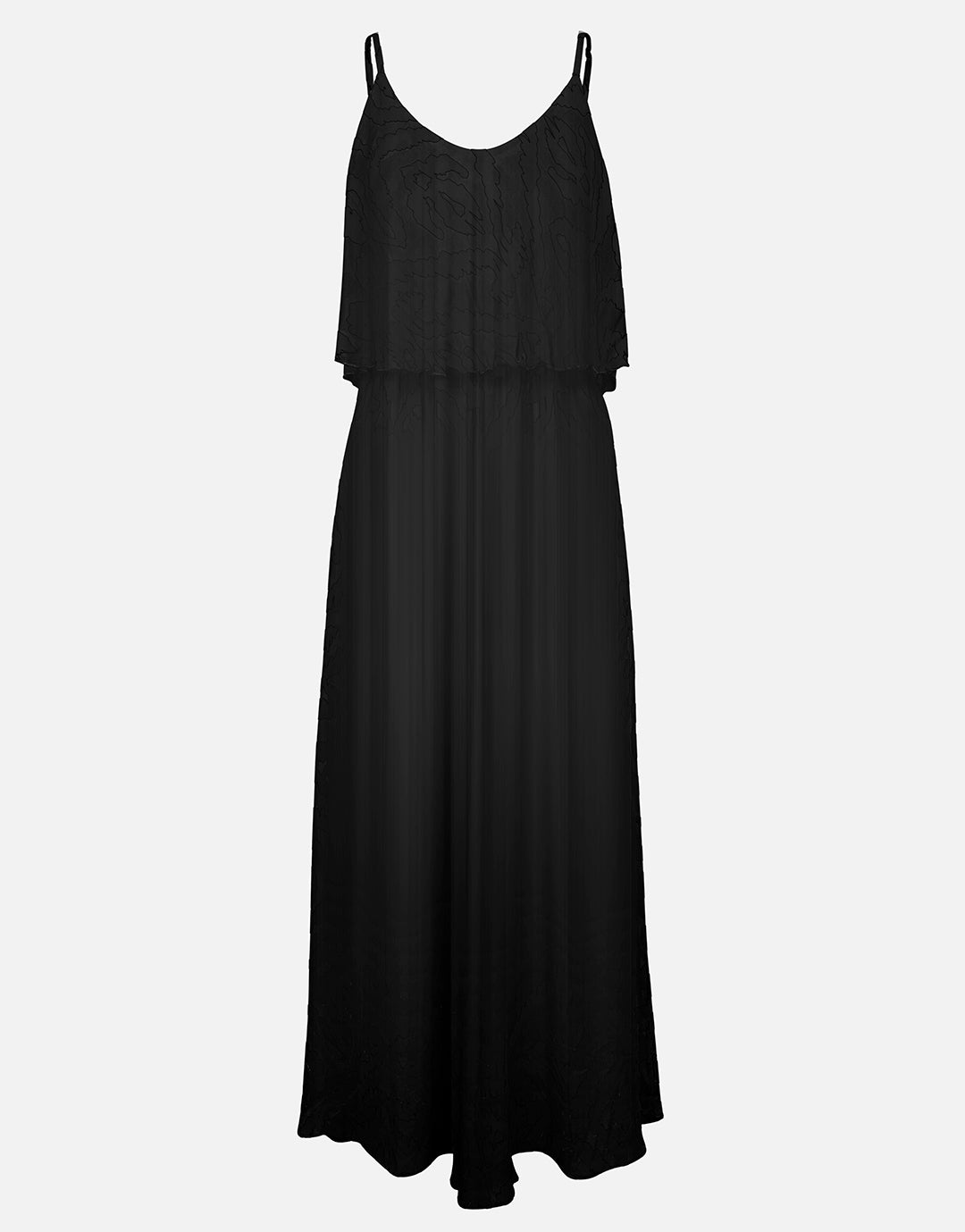 Flounce Maxi Dress - Black