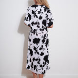 Florascape Caftan - Cream Black