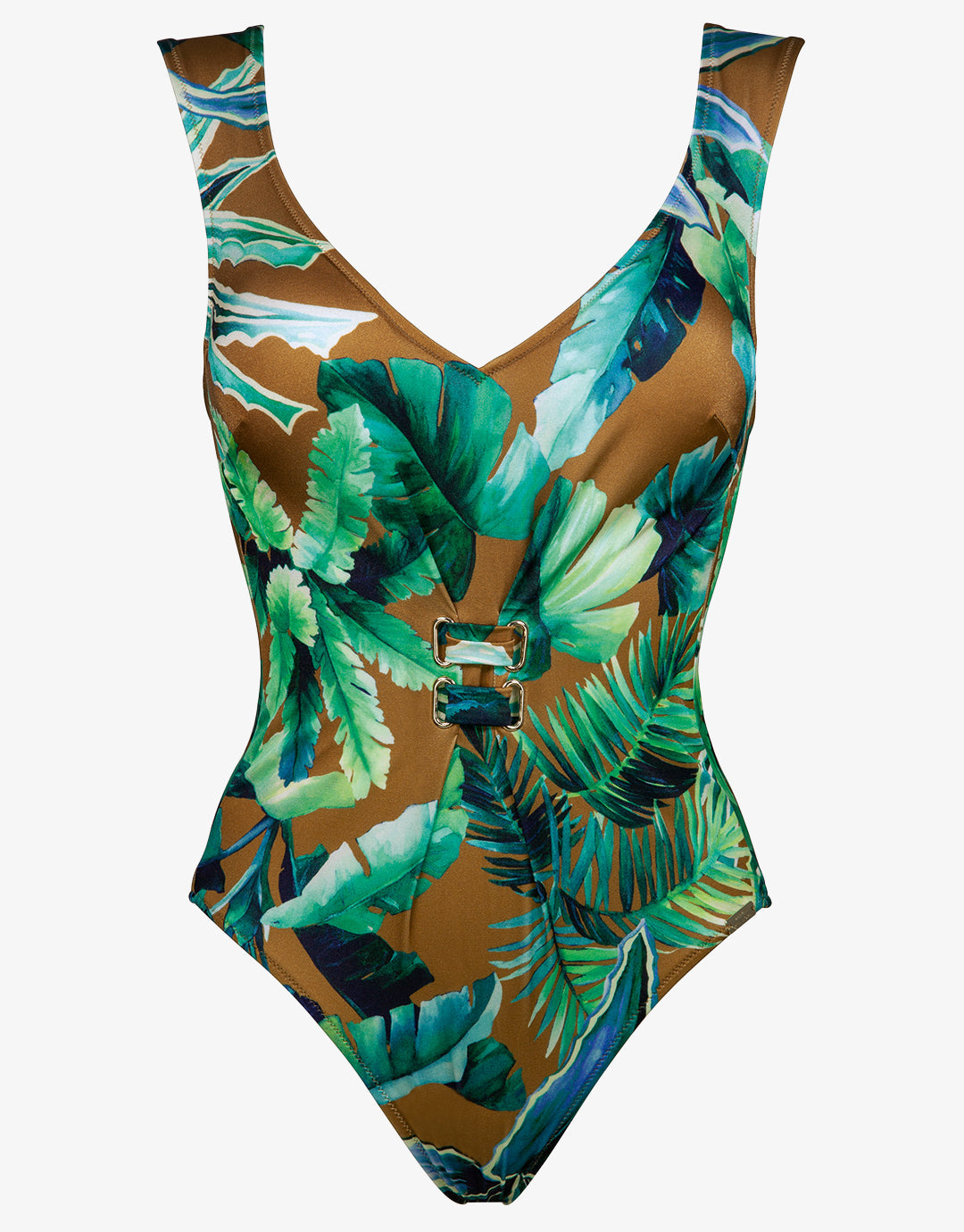 Havana Wide Shoulder One Piece - Tobacco Tropics - Simply Beach UK