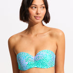 Sea Skin Bustier Bandeau Bikini Top - Vivid Green - Simply Beach UK