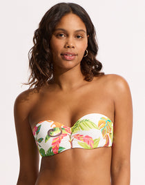 Tropica Bustier Bandeau Bikini Top - Ecru - Simply Beach UK