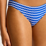 Mesh Effect Hipster Bikini Pant - Azure