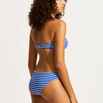 Mesh Effect Bustier Bandeau Bikini Top - Azure - Simply Beach UK