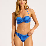 Mesh Effect Hipster Bikini Pant - Sapphire - Simply Beach UK
