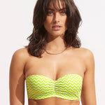 Sienna Bustier Bandeau Bikini Top - Celery - Simply Beach UK