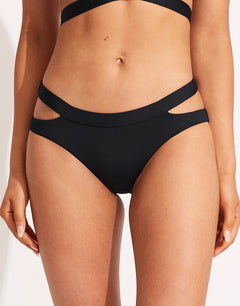 Collective Split Band Hipster Bikini Pant - Black - Simply Beach UK