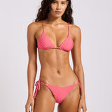 Retro Reef Reversible Slide Tri Bikini Top - Tomato Red
