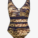 Edge V Neck Swimsuit - Tiger Camo - Simply Beach UK