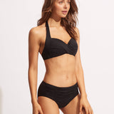 Collective Twist Soft Cup Halter Bikini Top - Black - Simply Beach UK