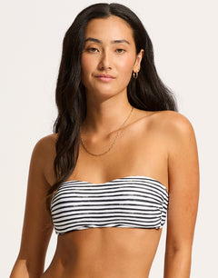 Isla Palm Bustier Bandeau Bikini Top - White - Simply Beach UK