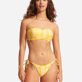 Corsica Bustier Bandeau Bikini Top - Citron - Simply Beach UK