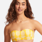 Corsica Bustier Bandeau Bikini Top - Citron - Simply Beach UK