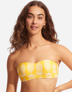 Corsica Bustier Bandeau Bikini Top - Citron - Simply Beach UK