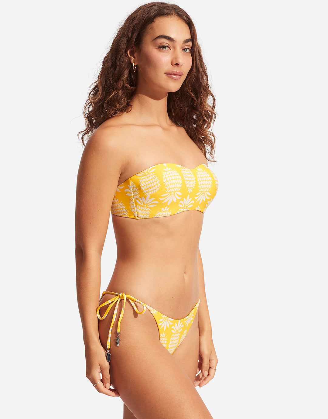 Corsica Bustier Bandeau Bikini Top - Citron - Simply Beach UK