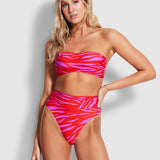 Skin Deep Roll Top Rio Bikini Pant - Mandarin Red - Simply Beach UK