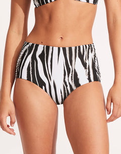 Zahara Ruched Side High Waisted Bikini Pant - Simply Beach UK