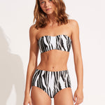 Zahara Bralette Bikini Top - Black and White - Simply Beach UK