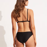 Essentials Fixed Tri Bikini Top - Black - Simply Beach UK