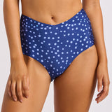 Dolce Dots Ruched Band High Waist Bikini Pant - Classic Navy