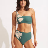 Fleur de Bloom One Shoulder Bikini Top - Evergreen - Simply Beach UK