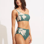 Fleur de Bloom One Shoulder Bikini Top - Evergreen - Simply Beach UK