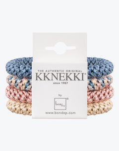 Kknekki Original Hair Tie Bundle - Pale Pink, Blue and Pale Gold - Simply Beach UK