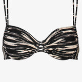 Expedition Underwired Bikini Top - Black and Cream - Simply Beach UK