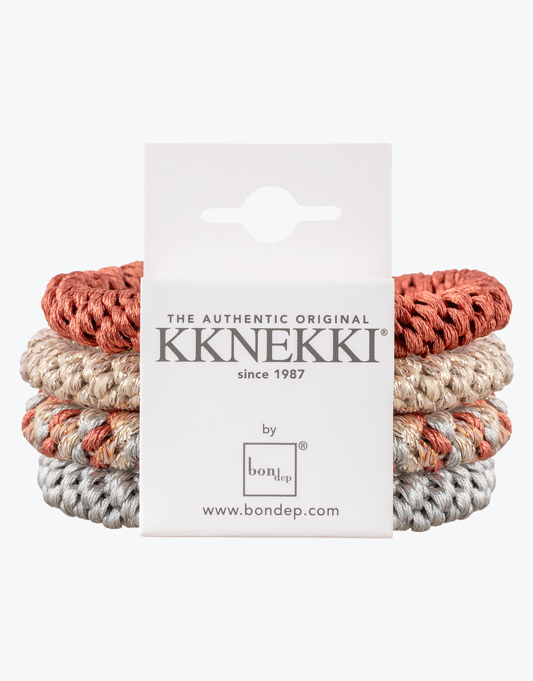 Original Hair Tie Bundle - Pale Gold, Silver and Dusky Coral - Simply Beach UK