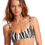 Zahara Bralette Bikini Top - Black and White - Simply Beach UK