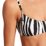 Zahara Bralette Bikini Top - Black and White - Simply Beach UK