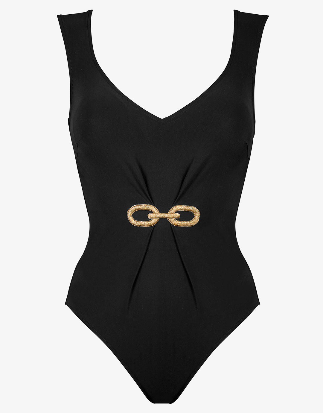 Sailor Luxe Wide Shoulder Swimsuit - Black - Simply Beach UK