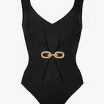 Sailor Luxe Wide Shoulder Swimsuit - Black - Simply Beach UK