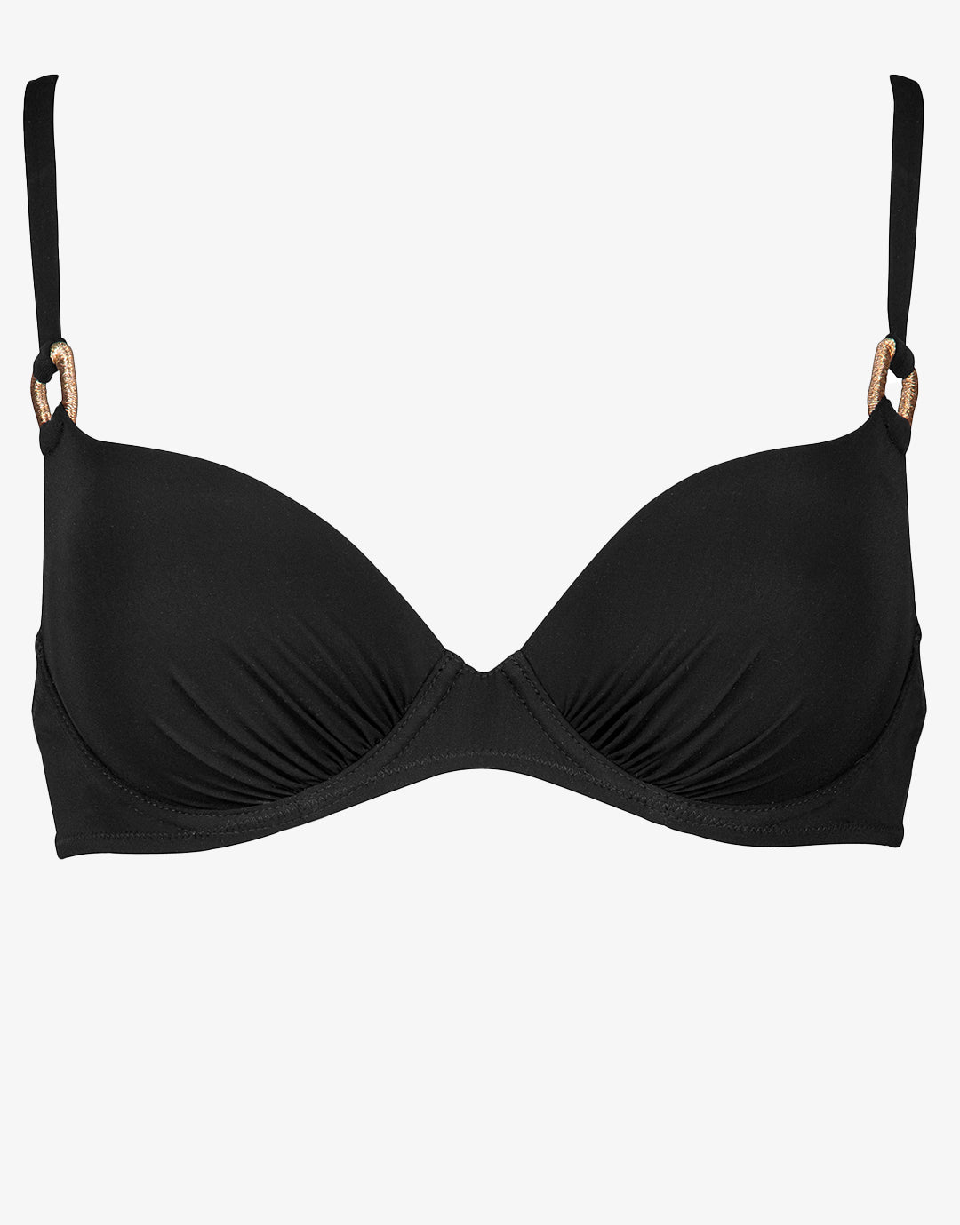 Sailor Luxe Moulded Underwired Bikini Top - Black - Simply Beach UK
