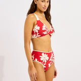 Seafolly Mayflower High Waisted Bikini Pant - Cosmo Red - Simply Beach UK